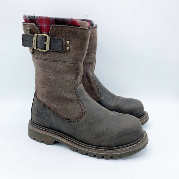 CAT Shoes - CAT Footwear Jenny Boot Womens 7.5 Brown Leather Steel Toe Work Boots